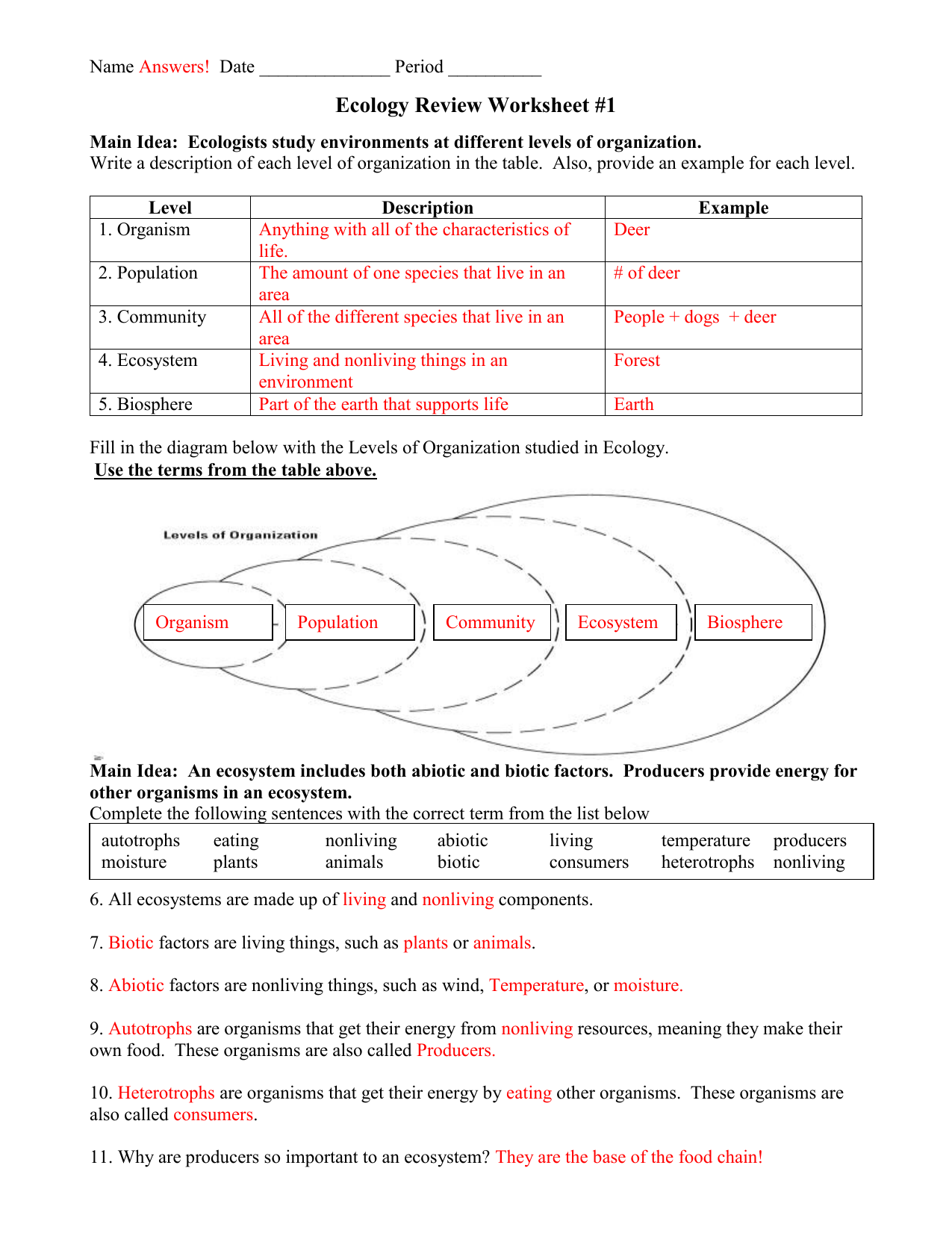 ecology-review-worksheet-22-answers In Ecology Review Worksheet 1