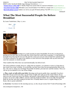What The Most Successful People Do Before Breakfast   BNET