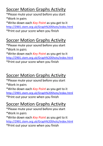 YR 10  Motion distance and time Soccer Motion Graphs Activity