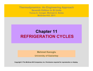 Chap 11 - Refrigeration Cycles