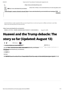Huawei and the Trump debacle  