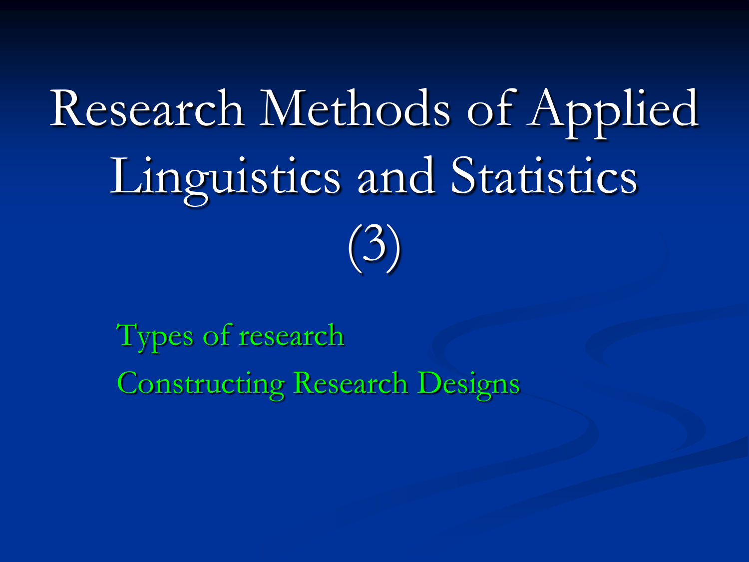 Research questions in applied linguistics