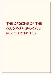 Cold War revision notes