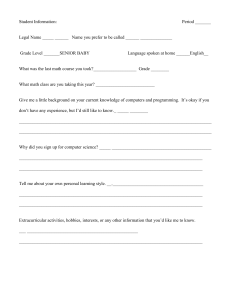 Student Info form 2