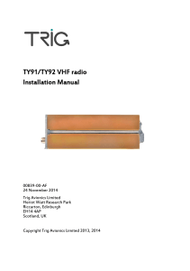 TY91-TY92 Installation Manual 00839-00 24 Nov 2014 Issue AF
