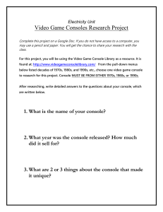 Video Game Consoles Research Project