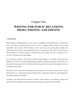 WRITING FOR PUBLIC RELATIONS