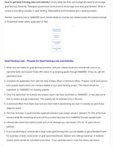 Goat Farming Loan and Subsidy Information Guide   Goat Farming