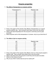 Enzyme & Temp Data to Graph Worksheet