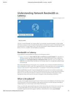 latency bandwidth throughput
