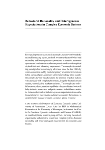 2013-Cars Hommes-Behavioral Rationality and Heterogeneous Expectations in Complex Economic Systems