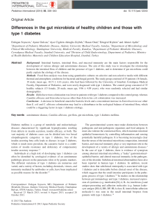 Differences in the gut microbiota of healthy children and those with type 1 diabetes