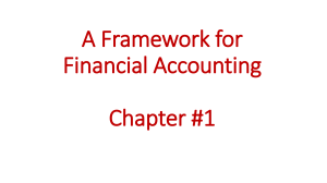 Chapter  #1 - A Framework for Financial Accounting