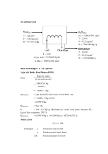 Neraca Massa Evaporator blowdown dgn N2