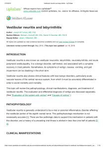 Vestibular neuritis and labyrinthitis - UpToDate