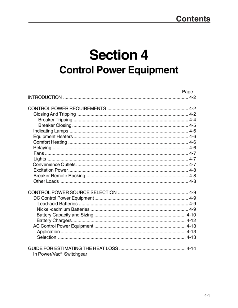 Control Power Equipment