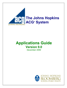 The Johns Hopkins ACG(R) System, Applications Guide
