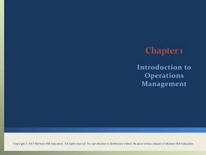 Chapter 1 Introduction to Operations Management