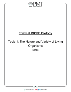 GCSE - BIOLOGY - TOPIC 1 - NOTES