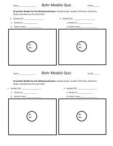 Bohr model Quiz