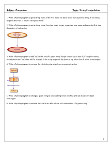 Worksheet on String Manipulation- Python