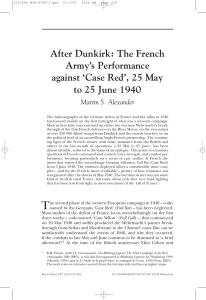 After Dunkirk: The French Army's Performance against "Case Red", 25 May to 25 June 1940