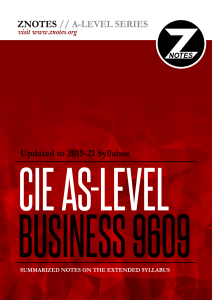 CIE AS-Level Business ZNOTES (2021 Syllabus)