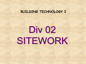 BUILDING TECHNOLOGY I DIV 02 SITEWORK