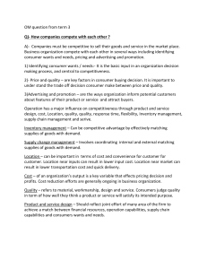 Operations Management Exam Questions and Answers