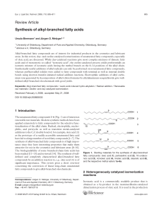 Synthesis of alkyl-branched fatty acids review article
