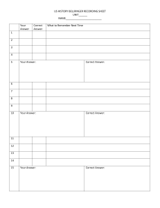 US History Bellringer Recording Sheet