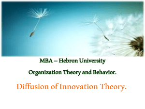 Diffusiob of Innovation Theory