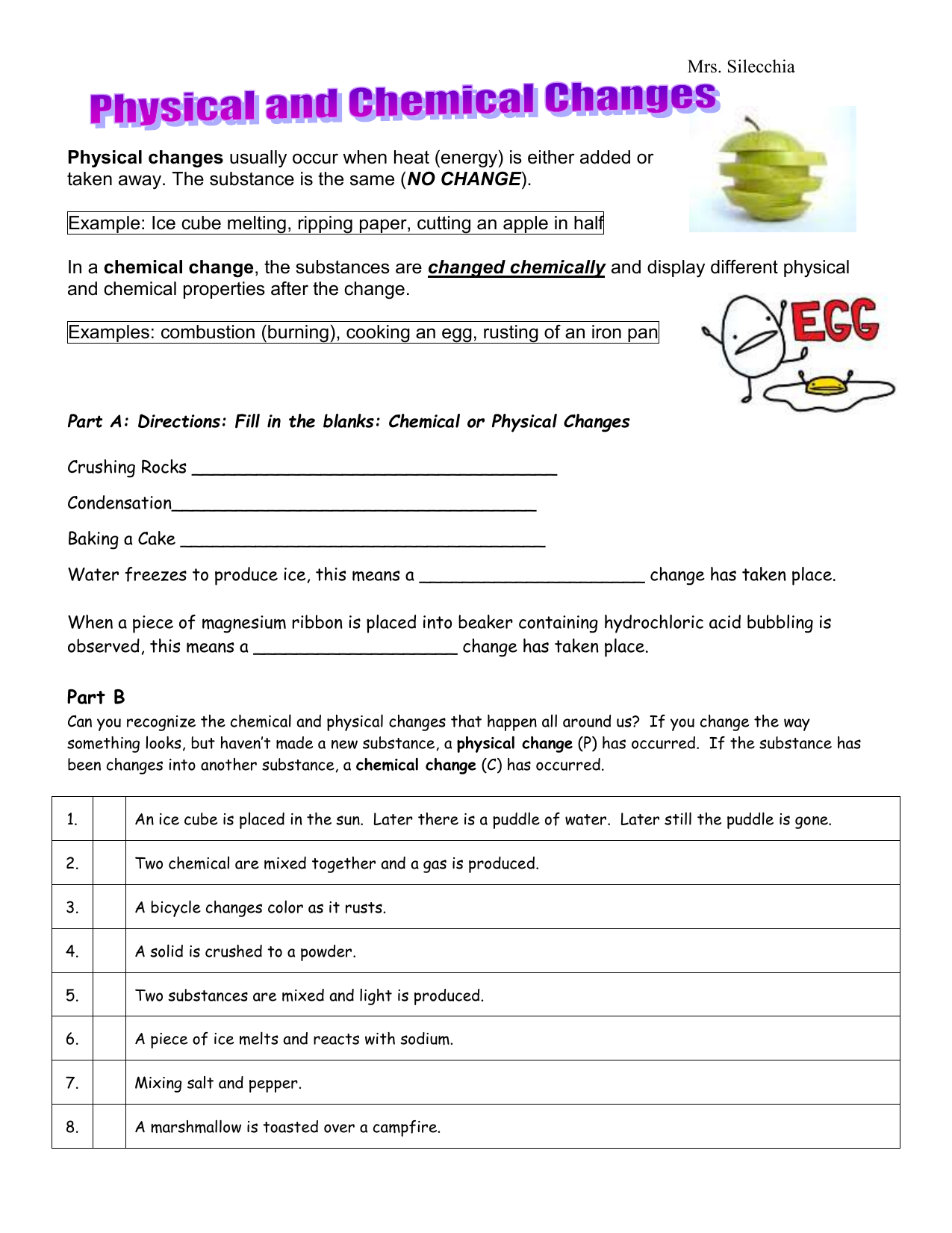 28 Physical Vs Chemical Changes Worksheet Answers Worksheet Information