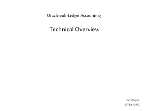 Oracle Sub-Ledger Accounting - Technical Overview