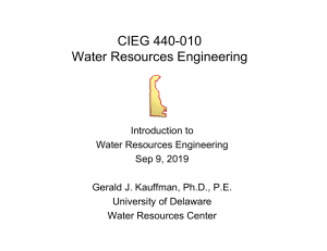 2 CIEG 440 Water Resources Engineering Introduction