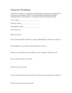 Character Worksheet (Theatre)