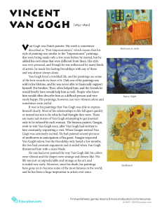 Van Gogh Project Work Sheet