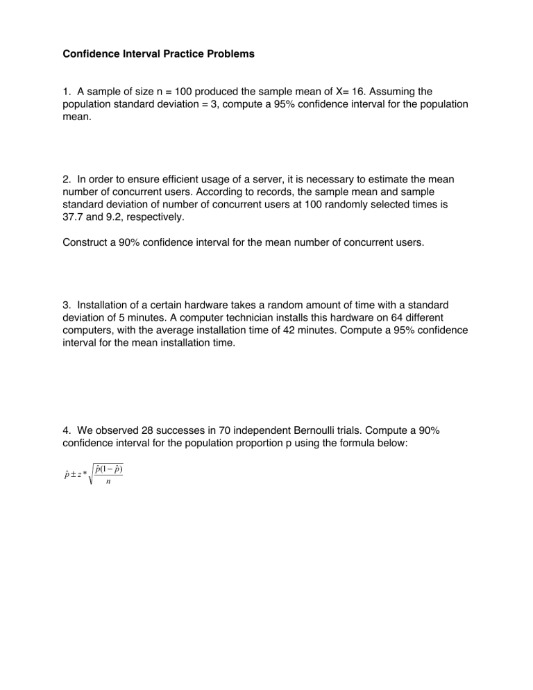 Confidence Interval Practice Problems Day2 pg2 