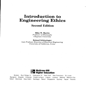 Introduction to Engineering Ethics, 2nd Edition 2009