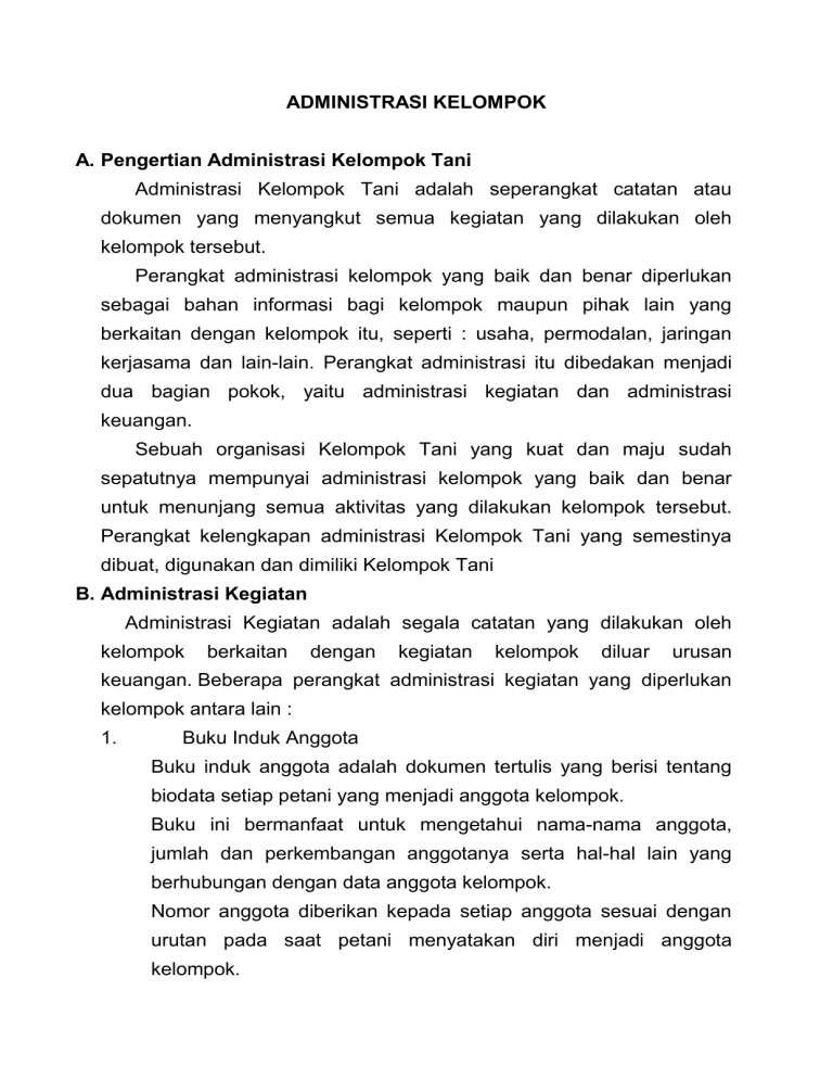 ADMINISTRASI KELOMPOK