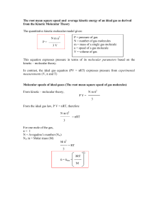 08 The root mean speed and  average kinetic energy from the Kinetic Molecular Theory