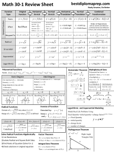 WOW math 30-1 review sheet WOW