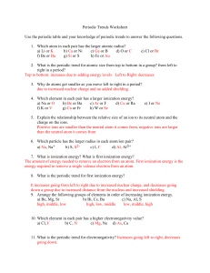 Periodic Trends Worksheet 1 answers
