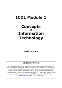 ICDL Module 1: Concepts of Information Technology