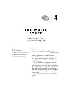 Techniques for Writing Self Documenting Code