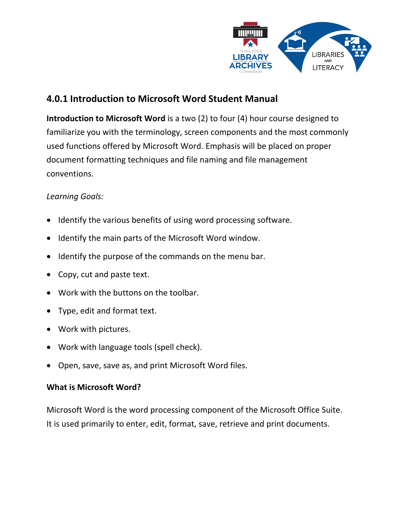 microsoft word student