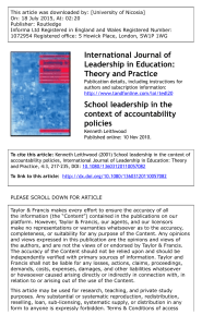 Iternational journal of Leadership in Education: Theory and Practice