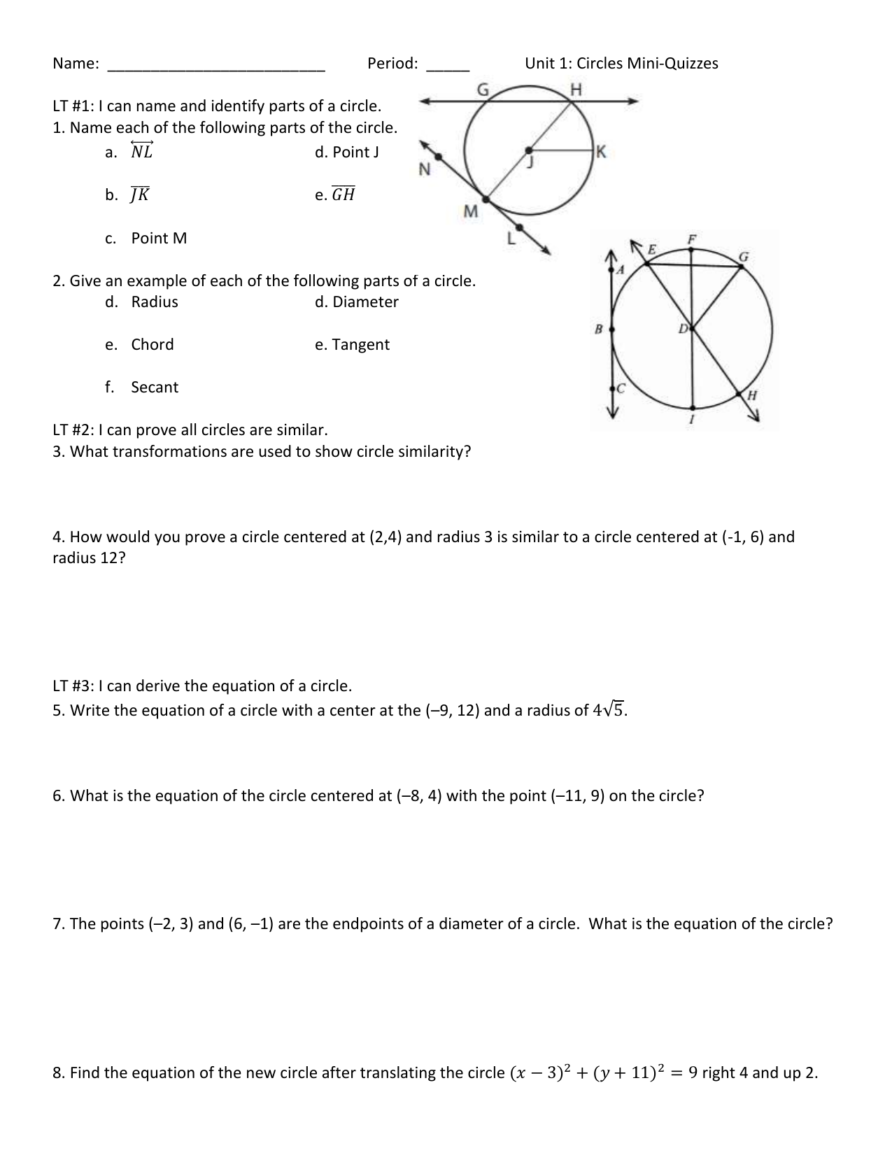 Unit 10 day 2 tangent segments & arc and central angles. 