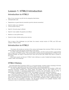 HTML5 Lessons