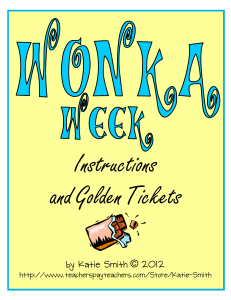 Wonka's Golden Tickets Worksheet for Elementary School